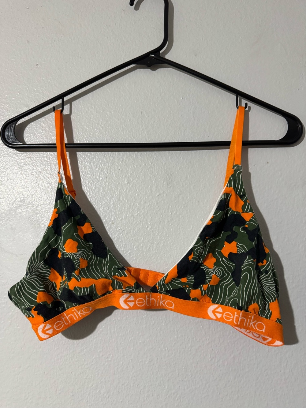 ethika Orange & Green Camo bralette